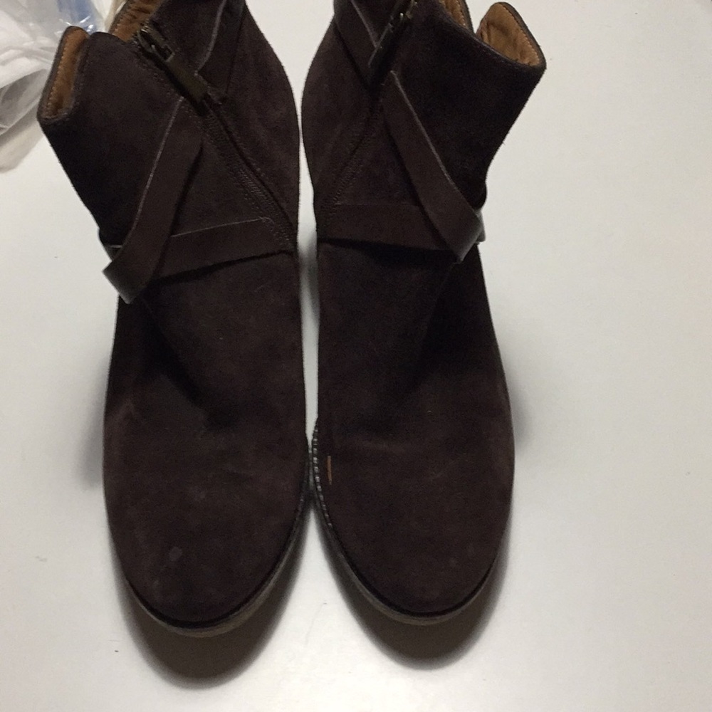 Garnet hill wedge suede ankle boots 40 (9) - Picture 3 of 12